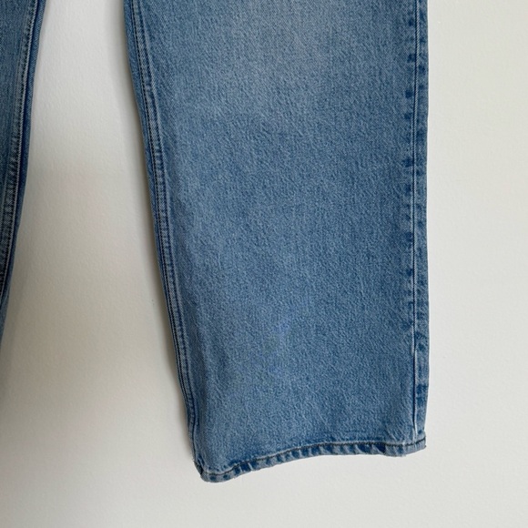 Reformation Wilder High Rise Wide Leg Cropped Light Blue Denim Jeans Size 30 - Picture 3 of 12